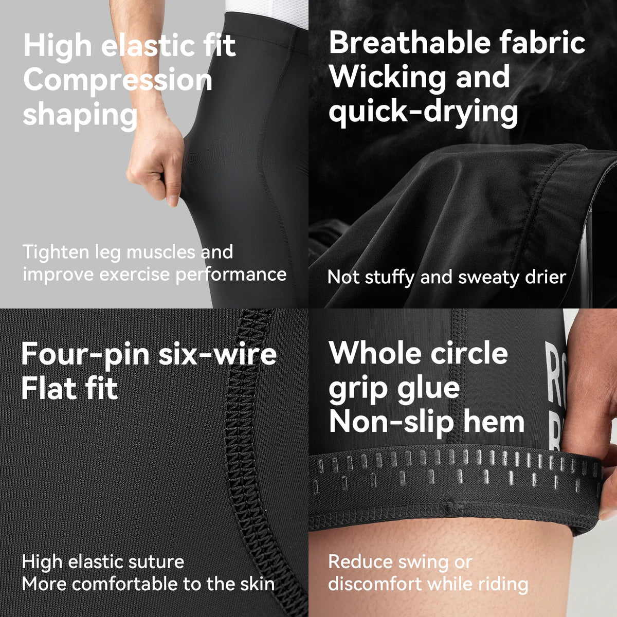 ROCKBROS Summer Cycling Shorts Lightweight Elastic Qucik Dry Breathable With Soft Sponge Pad Shock Absorption Men Cycling Shorts