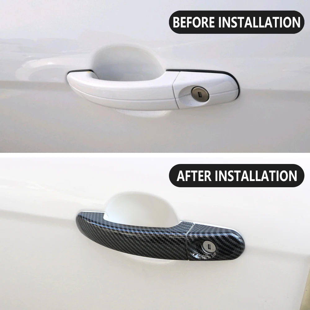 Door Handle Cover for Ford Focus 2 MK2 2005 - 2011 Focus 3 MK3 2012 - 2018 Car Door Handles 4Pcs Carbon Fiber Sticker Trim