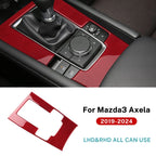 Mazda 3 Axela 2019-2025 Gear Shift Panel Trim Sticker Soft Carbon Fiber Black/Red