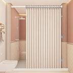 Fashionable Foldable Double-Sided Magnetic Shower Curtain Thick Fabric Home Decor Shower Partition Curtain for Bathroom Decor