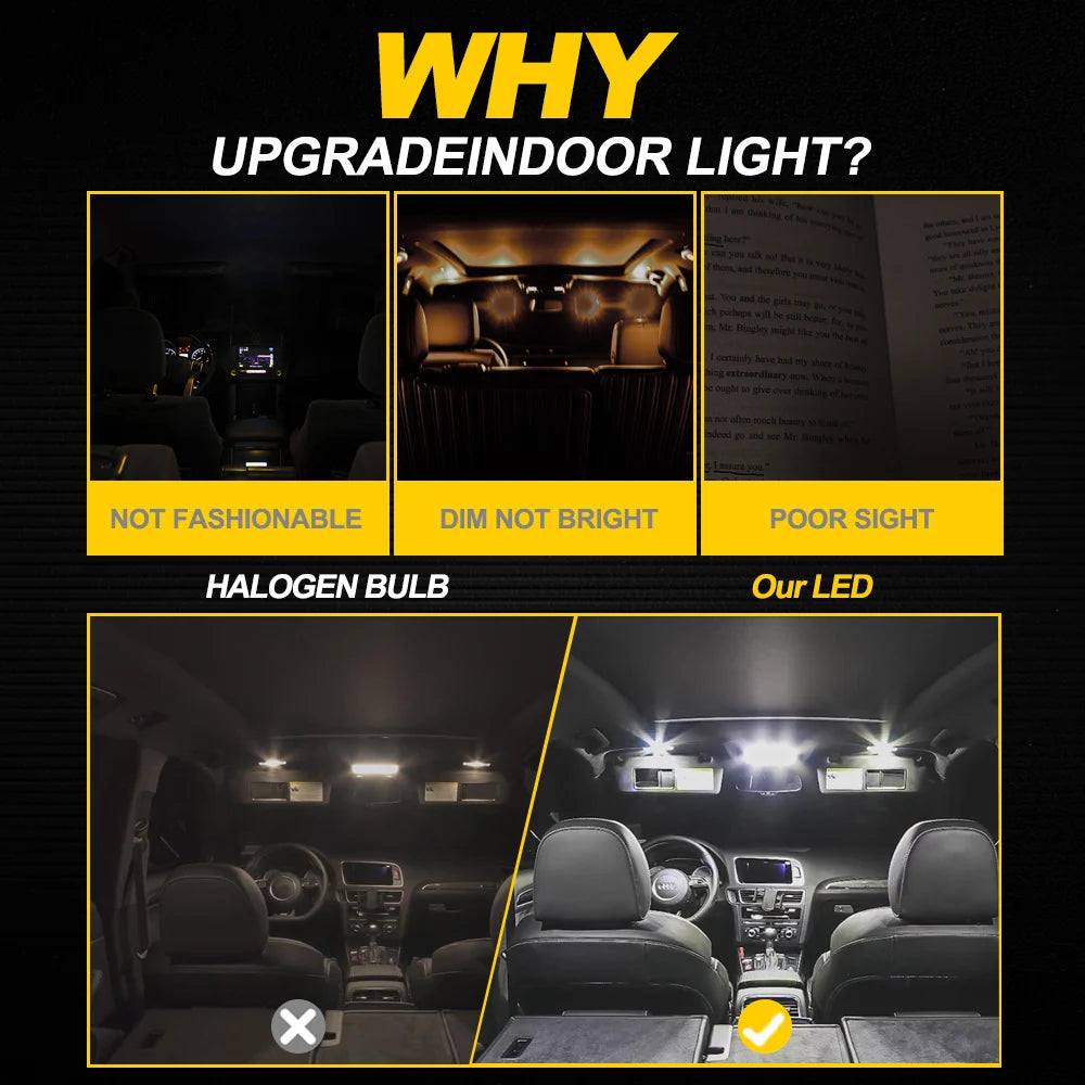 15Pcs For Honda Accord 7 8 7th 8th 2003-2007 2008 2009 2011 2012 Indoor Reading Dome Bulbs LED Interior Vanity mirror Light Kit