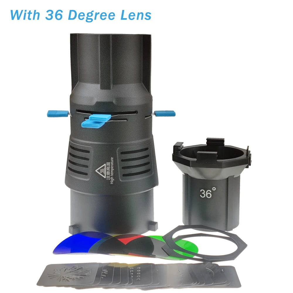 Focalize Conical Snoot Bowens Mount Photography Photo Condenser with Built-in Geometric Sheet Shapes Gobo Filter Gels