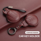 Leather Car Key Case Cover for BMW MINI COOPER S ONE JCW F54 F55 F56 F57 F60 CLUBMAN COUNTRYMAN Remote Fob Holder Shell Keychain