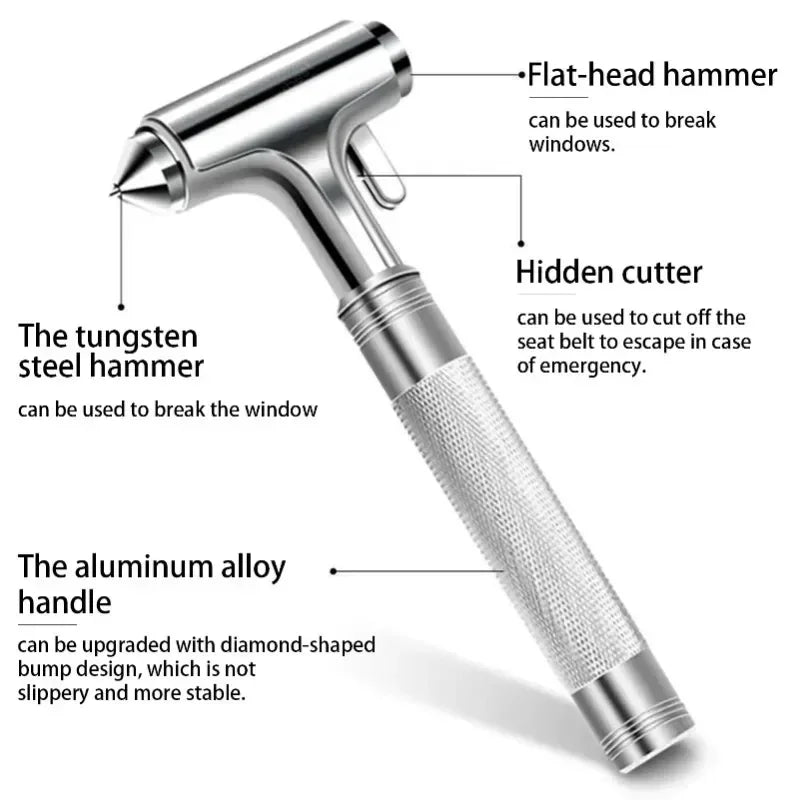 Car Safety Hammer Window Breaker Seat Belt Cutter Emergency Escape Tool Vehicle Rescue Life Saving Kit Survival Essential