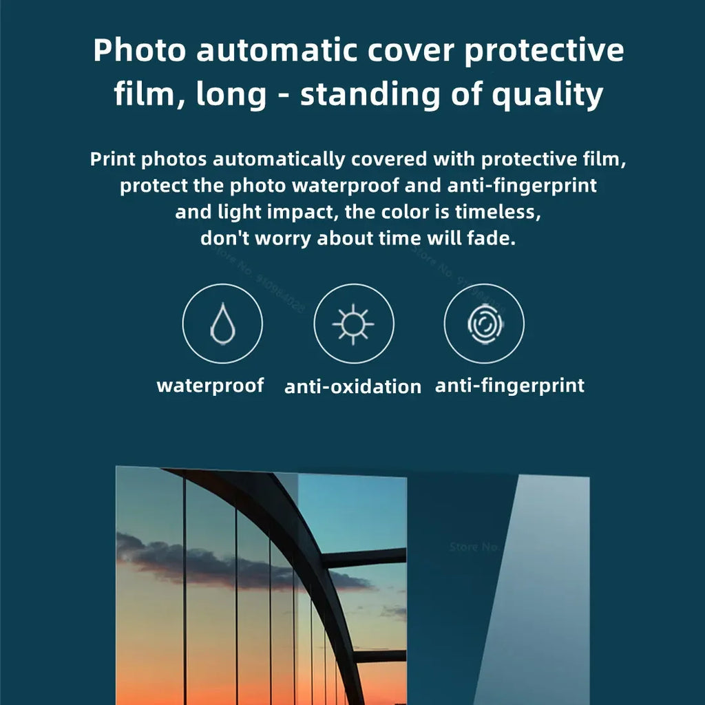 MIjia Photo Printer Dedicated 6-inch 80 pcs Back Self-adhesive Photo Paper Colored Tape Set HD Protective Film Photo Papers