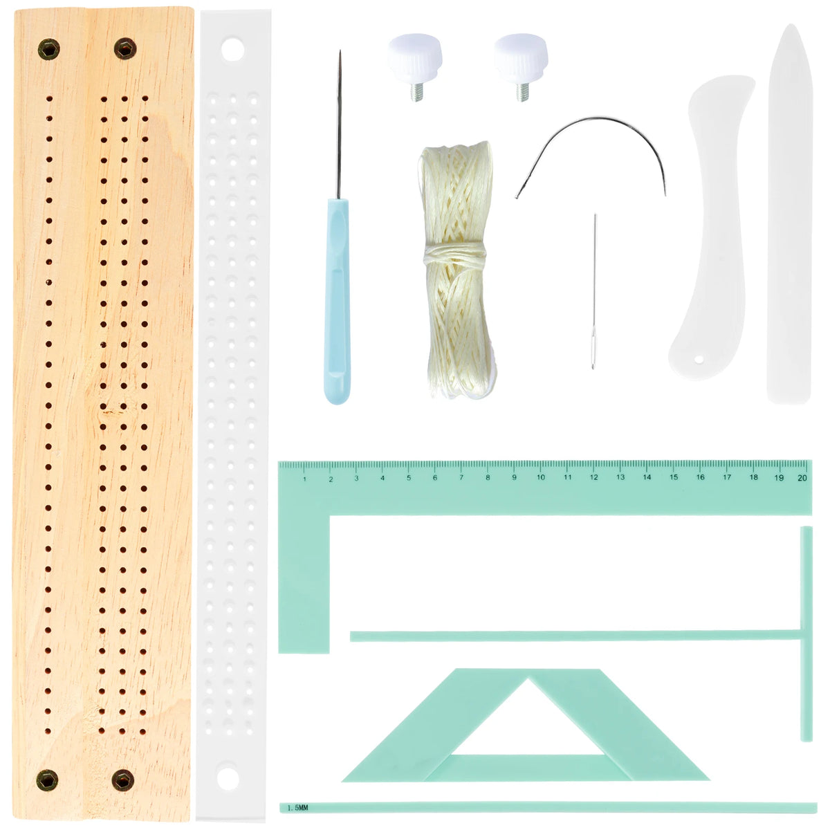 14/4Pcs Scrapbooking Tool Book binding kit Starter Notebook DIY Craft Complete Bookbinding Ruler Templates Notebook Journal