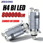 H4 LED Projection Lens Bulbs 800000LM Super Bright With Fan Plug And Play H4 Led Car Motorcycle Headlight CANBUS Auto Lamps 12V