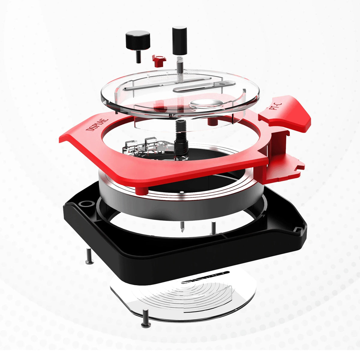 DSPIAE PT-C Integral Circular Cutter Red with Tungsten Cutting Bit with Anti-slip Pad PC Aluminium Alloy ABS 95.5*95.5*31mm