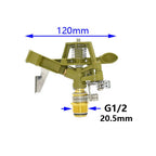1/2 3/4 inch Metal Pulsating Sprinkler 360 Degree Rocker Arm Rotating Lawn Watering Sprinklers  for Garden Irrigation System 1pc
