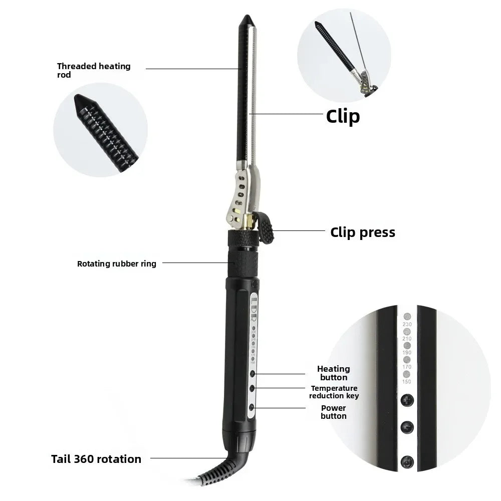 Bestseller Small Curling Iron 7mm Clip Rotatable Short Hair Fluffy Wool Roll Mini Curling Iron
