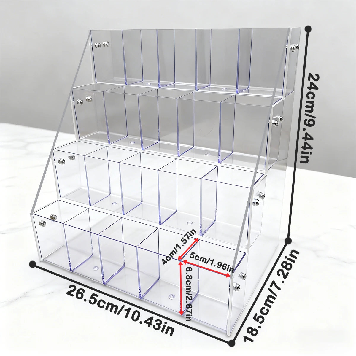 Multi-Layer Acrylic Transparent Step Storage Rack for Cosmetics/Decorations/Office Supplies Retail Display Box Organizer Cabinet