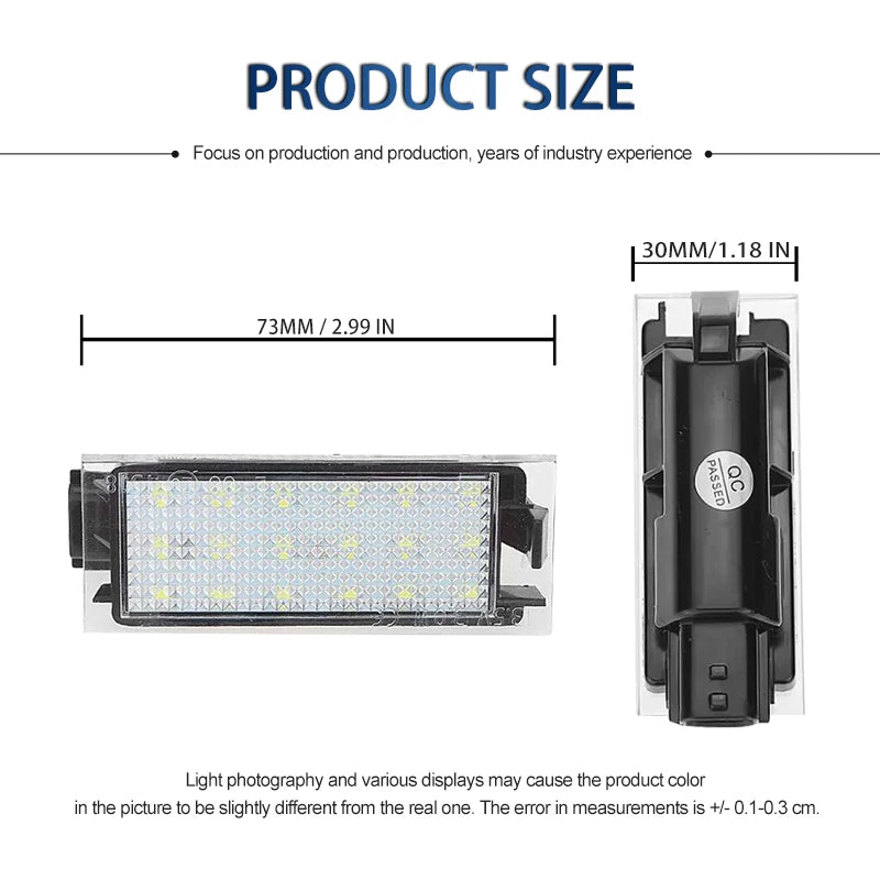 2Pcs Car LED License Number Plate Light White For Renault Trafic 3 (X84) 2014 2015 2016 2017 2018 2019 2020 Canbus Error Free