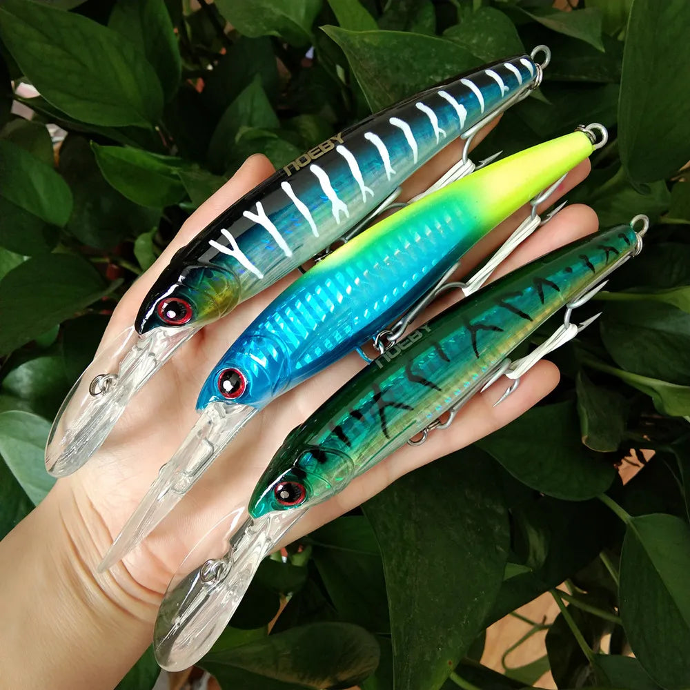 NOEBY 3pcs 140mm 52g Slow Sinking 160mm 73g 12cm 32g  Minnow Fishing Lures Artificial Bait Trolling Wobblers Sea Fishing Lure