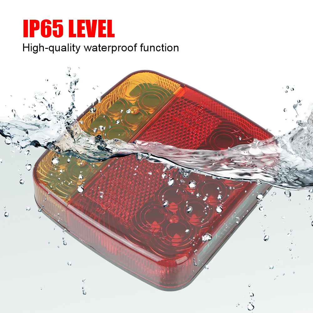 Rechargeable Wireless Reflective Lens Truck Taillights Brake Lights LED Trailer Rear Tail Turn Signal Lamp Caravan Camper Lorry