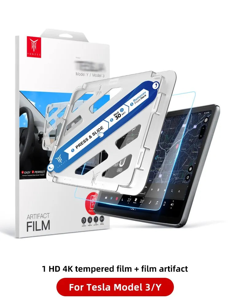YZ Tempered Glass Screen Protector For Tesla Model 3 Y Center Console Anti Glare HD Film Protection Screen Protecto Accessories