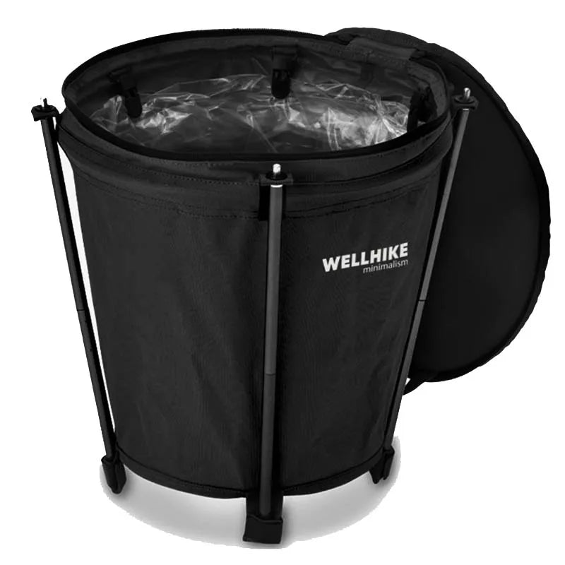 Outdoor Camping Trash Can Lightweight Collapsible Oxford Cloth Storage Round Bin Self-drive Barbecue Portable Car Trash Bin