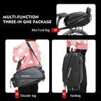 ThinkRider Bicycle Hard Shell Saddle Bag 14L Large Capacity, Water-Resistant, Rain Cover