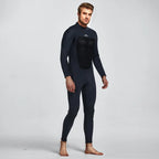 Men's 3mm Neoprene Full Wetsuit Front Zip Long Sleeve Dive Suit, Sizes M-3XL