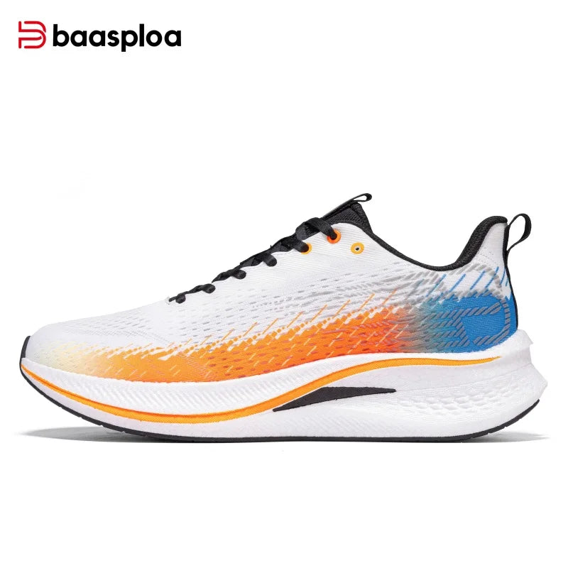 Baasploa Carbon Plate Running Shoes, Cushioned Anti-Slip Breathable Sneakers, EU 41-45