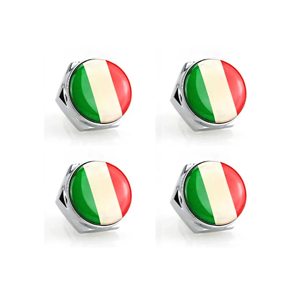 4pcs/set For Toyota GR Car Flag Metal Screws License Plate Bolts Auto Accessories For Toyota GR Gazoo Racing British Flag