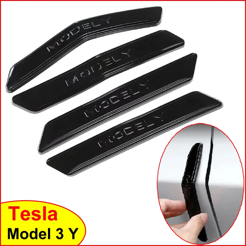 4PCS For Tesla Model 3 Y Juniper Highland 2025-2020 ABS Car Door Edge Stickers Anti-collision Strip Protection Decal Accessories