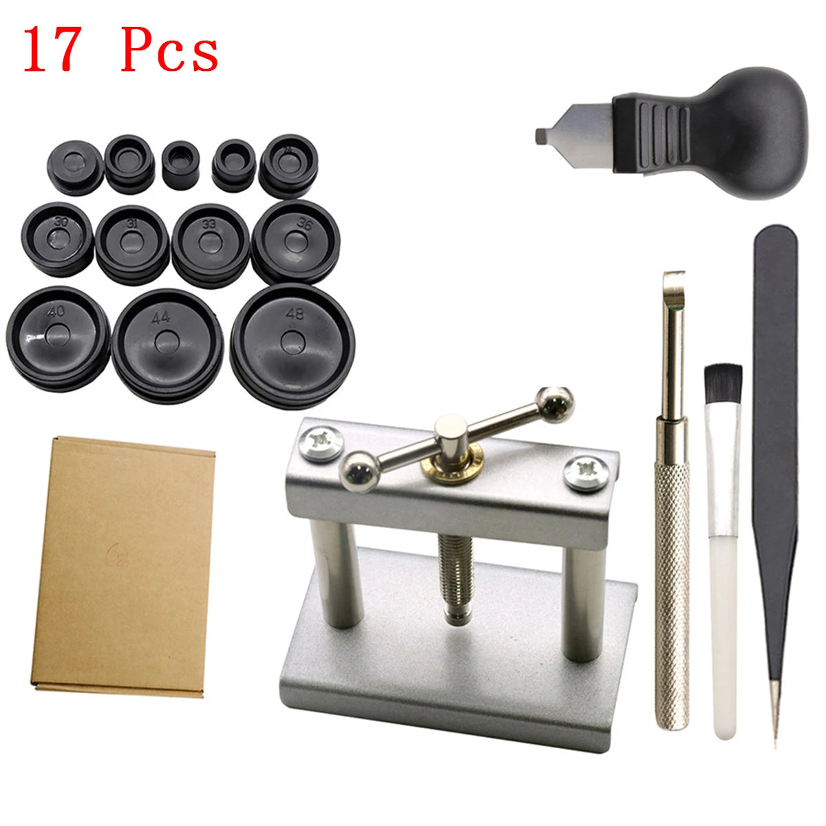23PCS Professional Watch Press Set Watch Back for CASE Closing Tool & Fitting Dies Watch Repairing Tool Die Kit for Watchmaker