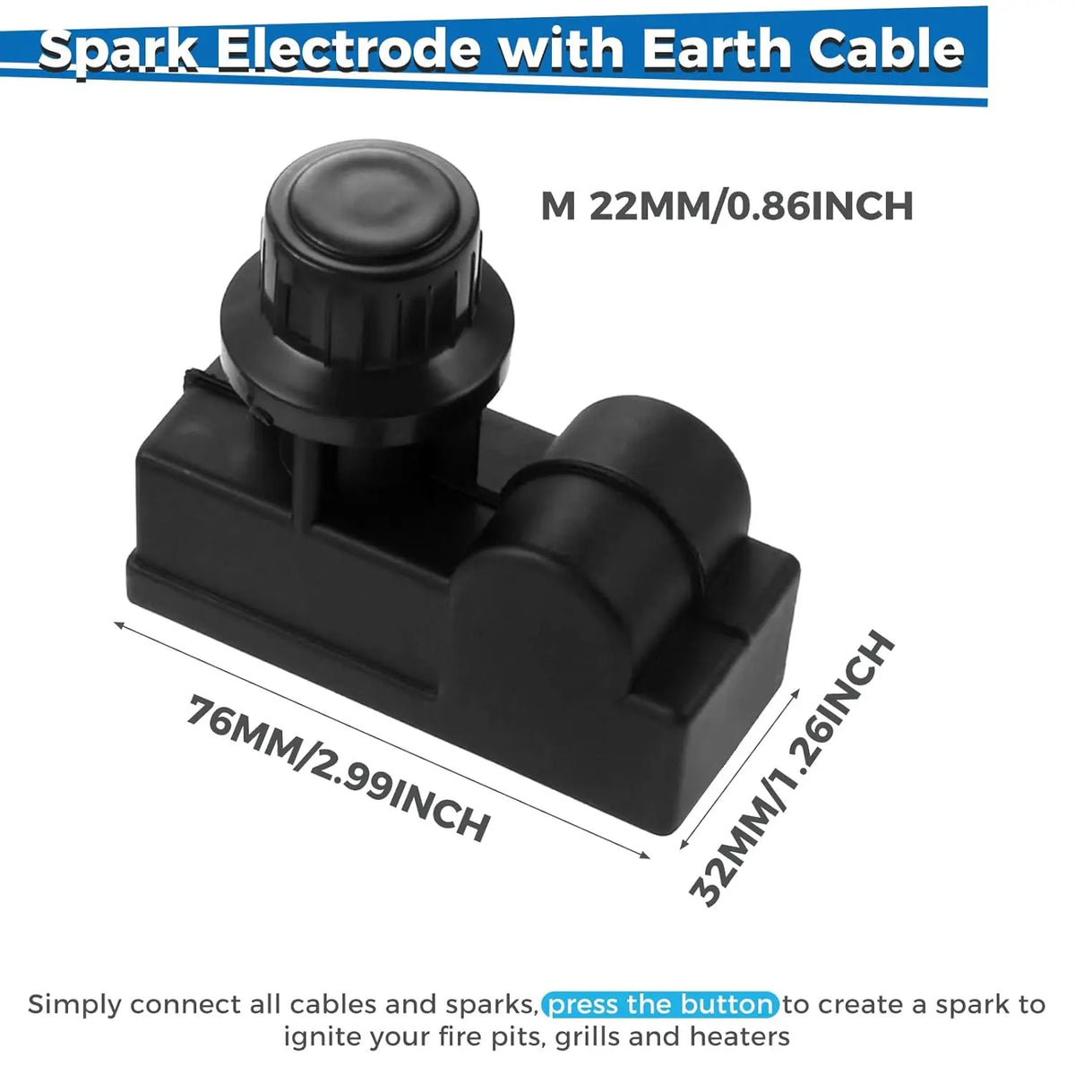Gas Grill Push Button Igniter Switch with Spark Generator, 1pc Replacement