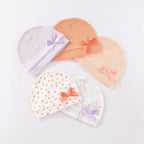 Kiddiezoom Newborn Baby Cotton Beanie Hats 5-Pack, Soft Infant Caps 0-6 Months