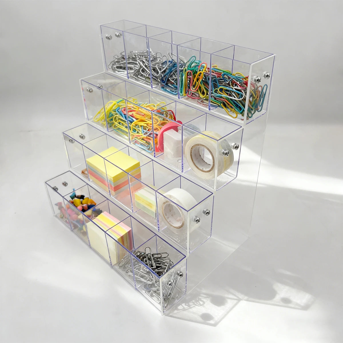 Multi-Layer Acrylic Transparent Step Storage Rack for Cosmetics/Decorations/Office Supplies Retail Display Box Organizer Cabinet