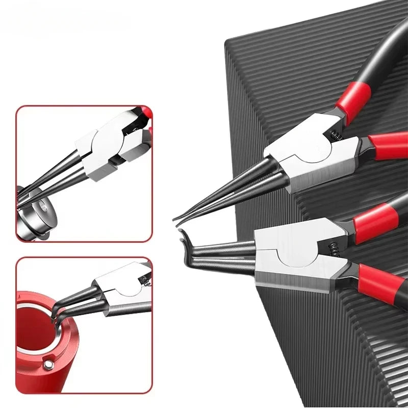 5-In Circlip Pliers,，Retaining Ring Pliersfor Removing Installing Puller Locking Rings ShaftsNeedle nose Pliers