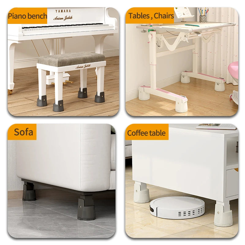 Adjustable Splint-Type Lift Pads: Moisture-Proof, Shockproof For Furniture Legs; Fits Table/Chair/Stool Legs For Heightening