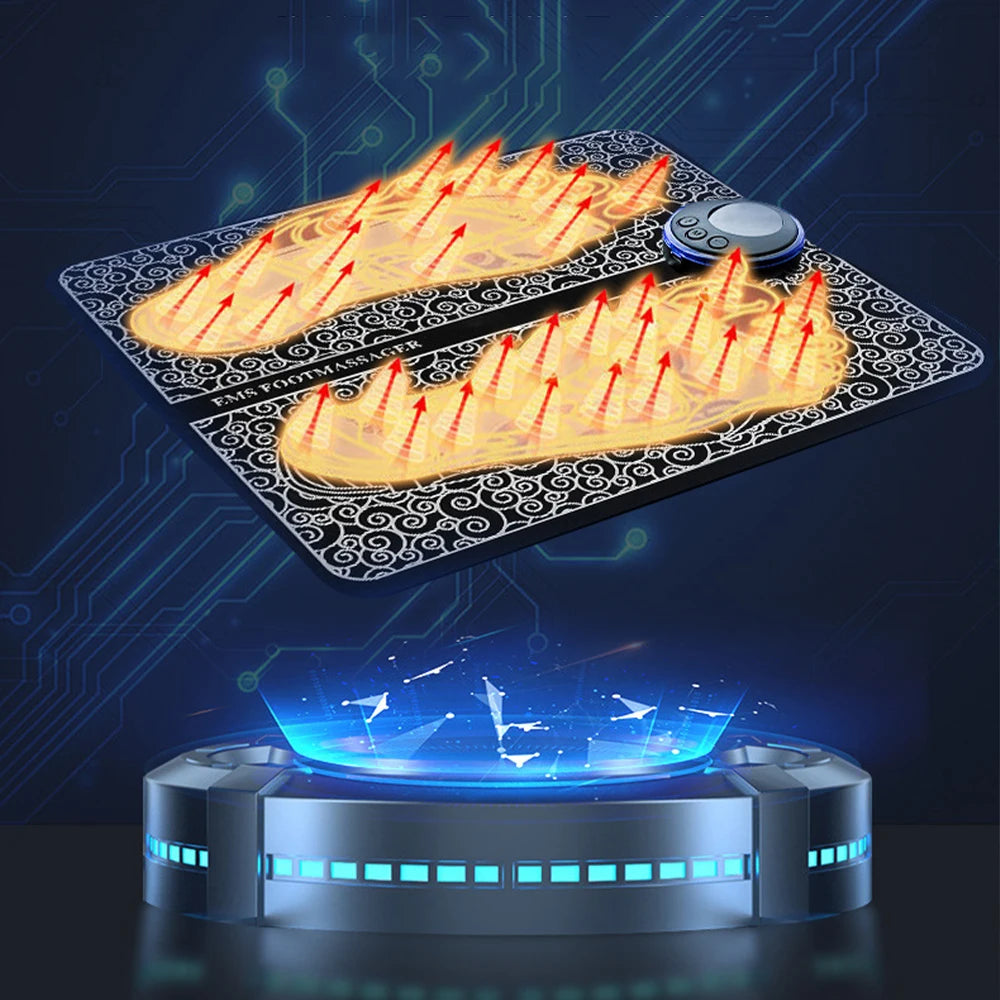 EMS Foot Massager Mat Electric TENS Foot Massage Pad Foldable Muscle Stimulator