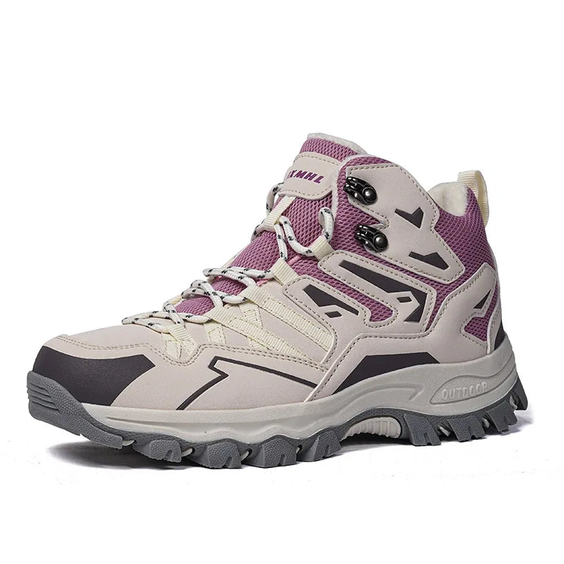 Women's Winter Boots Outdoor Hiking Boots High-top Plus Velvet Warm Hiking Shoes Women's Rainproof And Non-slip Hiking Shoes