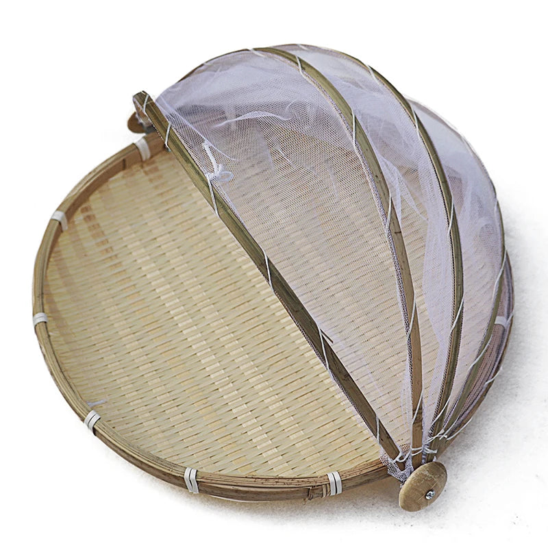 1PC Food Net Cover Storage Basket Hand-Woven Tent Basket Tray Fruit Vegetable Bread Basket Simple Atmosphere Picnic Mesh Basket