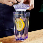 300ml Five-Pointed Star Glass Cup With Straw Color Gradient Cups Cold Drink Cup Coffee With Lid Drinking Cup Drinkware