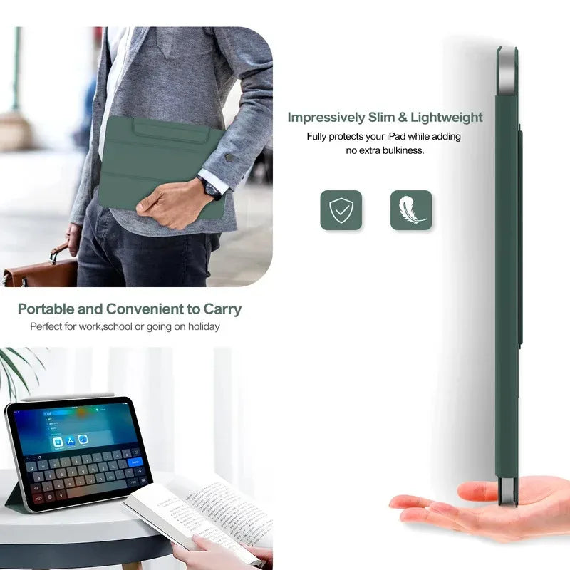 For 2025 iPad11 Cover  A16 10 10.9 2022 Pro 11 12.9 13in Magnetic Case iPad Air4 5 Air6 Air7 Mini 6 7  With Magnetic Detachable