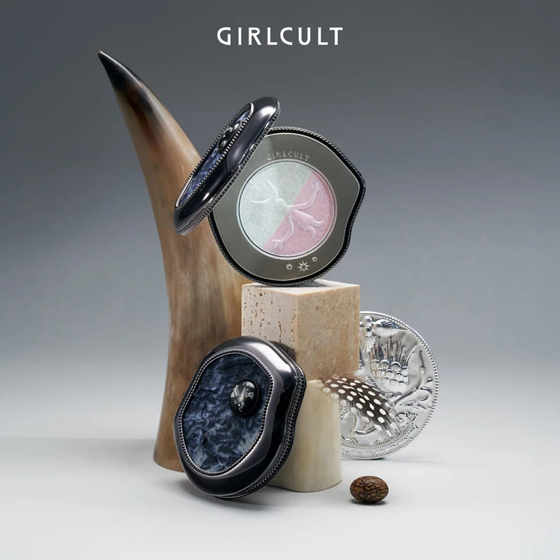 Girlcult Blush Highlighter Set Shimmery Metallic Finish, Blendable All-Day Wear - 27