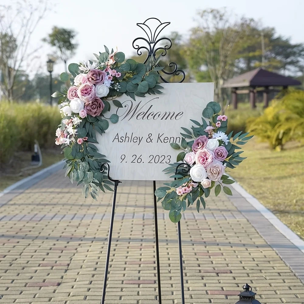 2pcs Wedding Decoration Flowers, Artificial Rose Wreaths,Suitable for Outdoor Decoration,Home Decoration,Wedding Arch Decoration