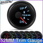 52mm  Trim Gauge Up To Down for Inboard Outboard Engine Boat Marine Trim Tilt Indicator Meter 0-190 Ohm 7 Color Backlight
