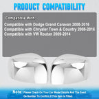 Car Rearview Side Mirror Cover Wing Cap 
 Exterior Door Case Trim For Dodge Grand Caravan Chrysler Town & Country 2008-2016