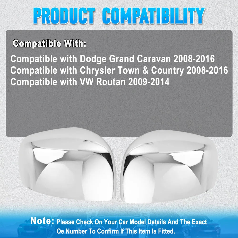 Car Rearview Side Mirror Cover Wing Cap 
 Exterior Door Case Trim For Dodge Grand Caravan Chrysler Town & Country 2008-2016