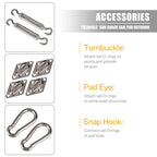 Stainless Steel Shade Sail Hardware Kit Heavy Duty Attachment Set 24pcs, 48pcs or 96pcs