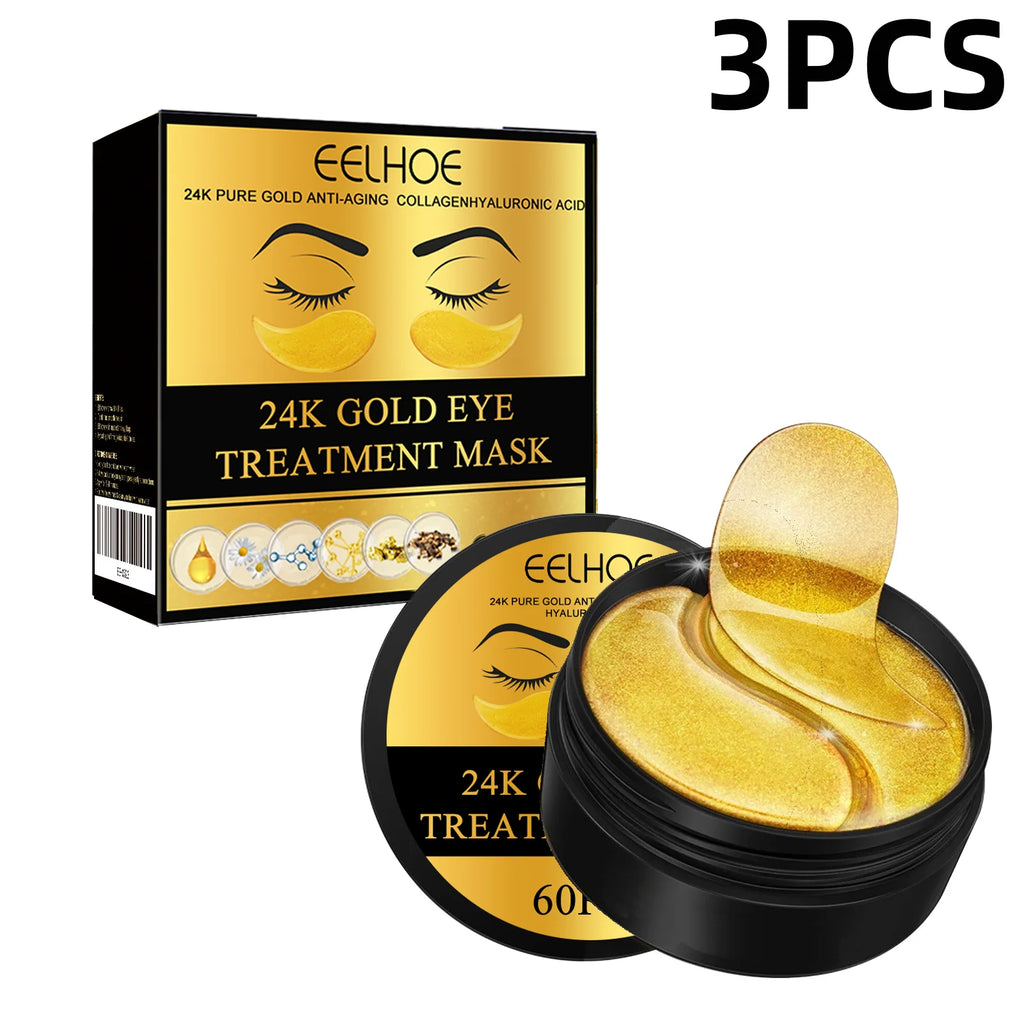 EELHOE 24K Gold Eye Mask Anti Dark  Hydrating Under Eye Gel Pads  Revitalizing Firming Eye Care Treatment for Fine Lines