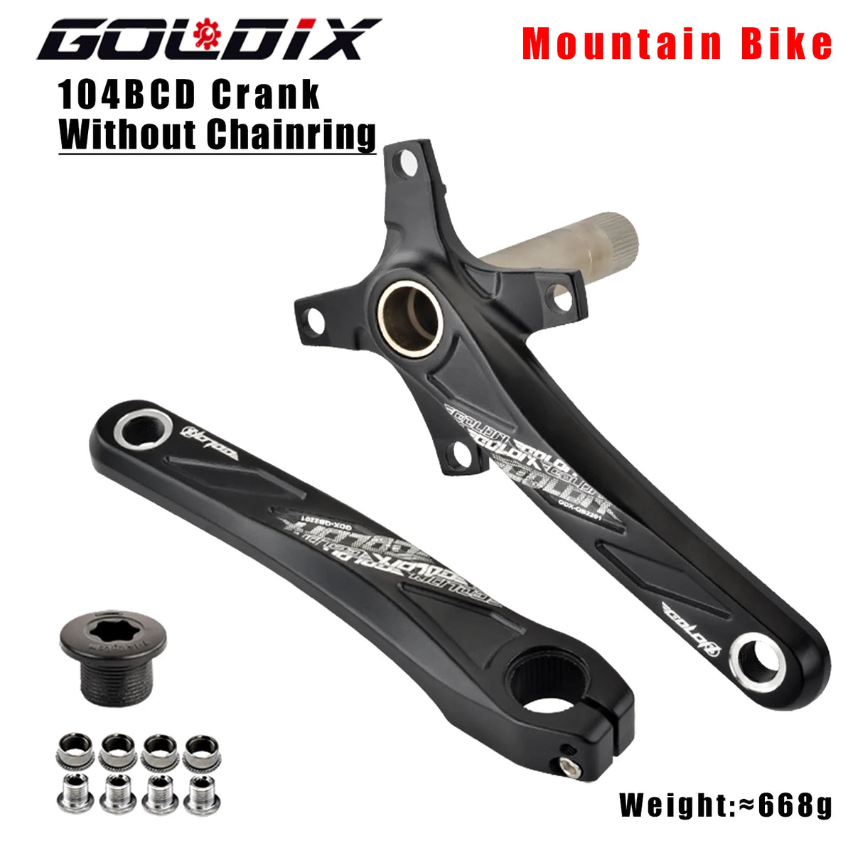 GOLDIX 104BCD Wide and narrow teeth bicycle crankset 170/175mm crank Round/Oval chain ring 32T/34T/36T/38T Bicycle crankset