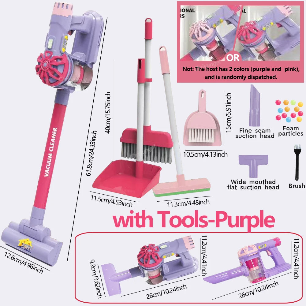 Kids Simulation Electric Vacuum Cleaner Cleaning Set for Toddlers Role Play Housekeeping Educational Toys Girl Boy Gifts