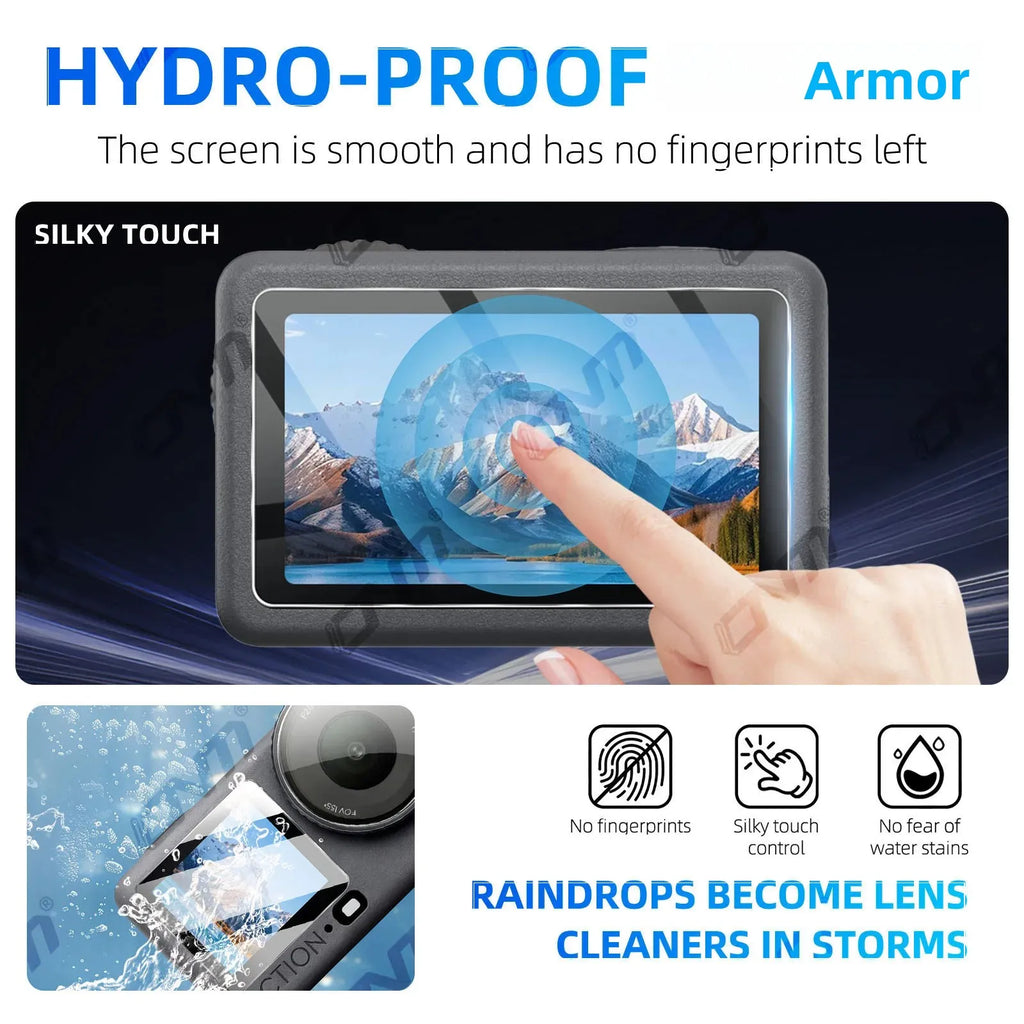 Lens & Screen Protector for DJI Osmo Action 6 - 9H Tempered Glass Camera Anti-scratch Glass Film HD Clear Accessories Set
