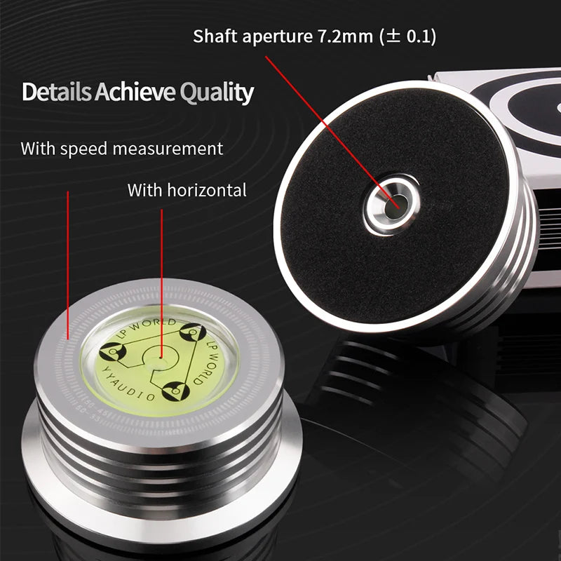 YYAUDIO Universal 50Hz LP Vinyl Record Player Disc Turntable Stabilizer With Level Aluminum Alloy Weight ClampMusic Player