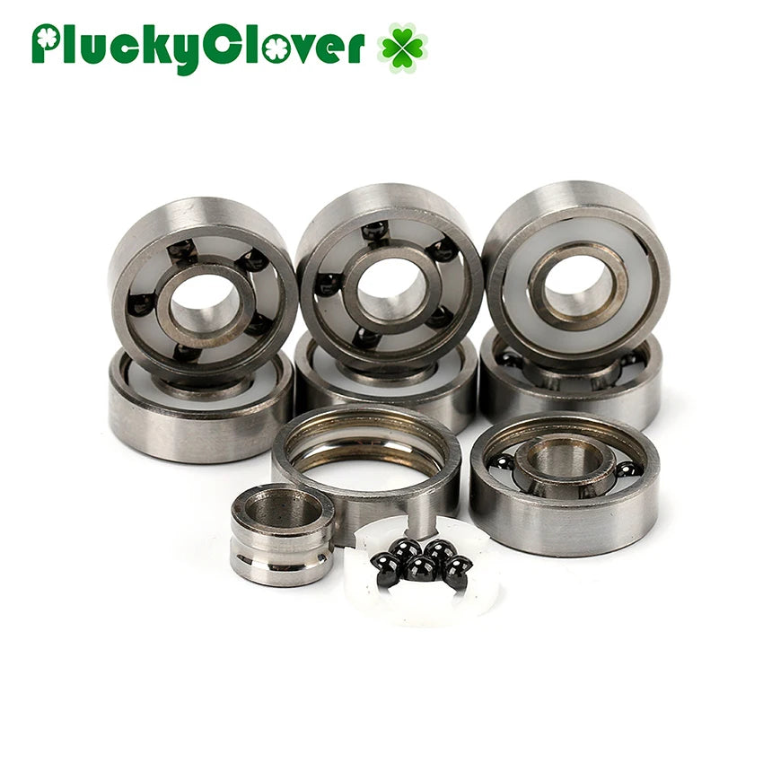 608 RS Black Ceramic Ball Bearings for Inline Skates, 5 Ball, 10pc or 16pc Set