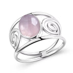 925 Sterling Silver Natural Stone Rings With Amethyst Simple Purple Oval Ring 8*10mm Fine Jewelry Friends Gifts for Women