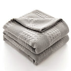Battilo Cotton Throw Blanket Soft Breathable Waffle Blanket for Twin Queen King Bed Decorative Plaid Sofa Blankets Summer Throws